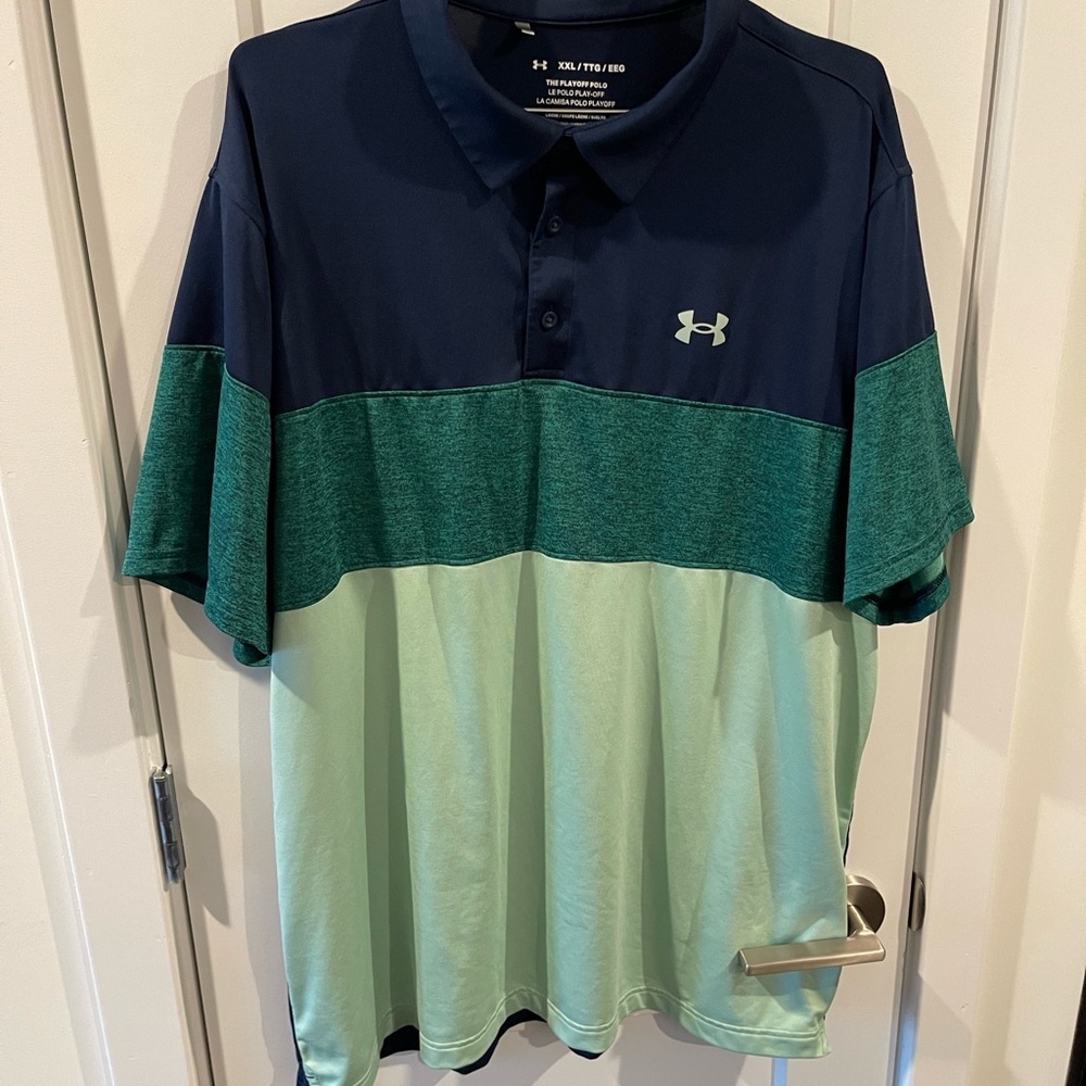 Under Armour Men's Polo Shirt - Dark Blue, Teal, Mint